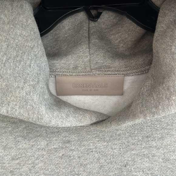 Fear of God Essentials  FOG Essentials Flocked Hoodie Dark Oatmeal - Picture 9 of 15